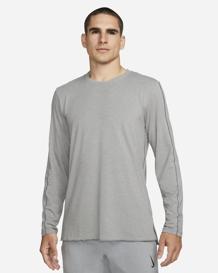 Nike Dri-FIT Men's Yoga Long-Sleeve Top - Light Smoke Grey, Smoke Grey, Heather, Iron Grey