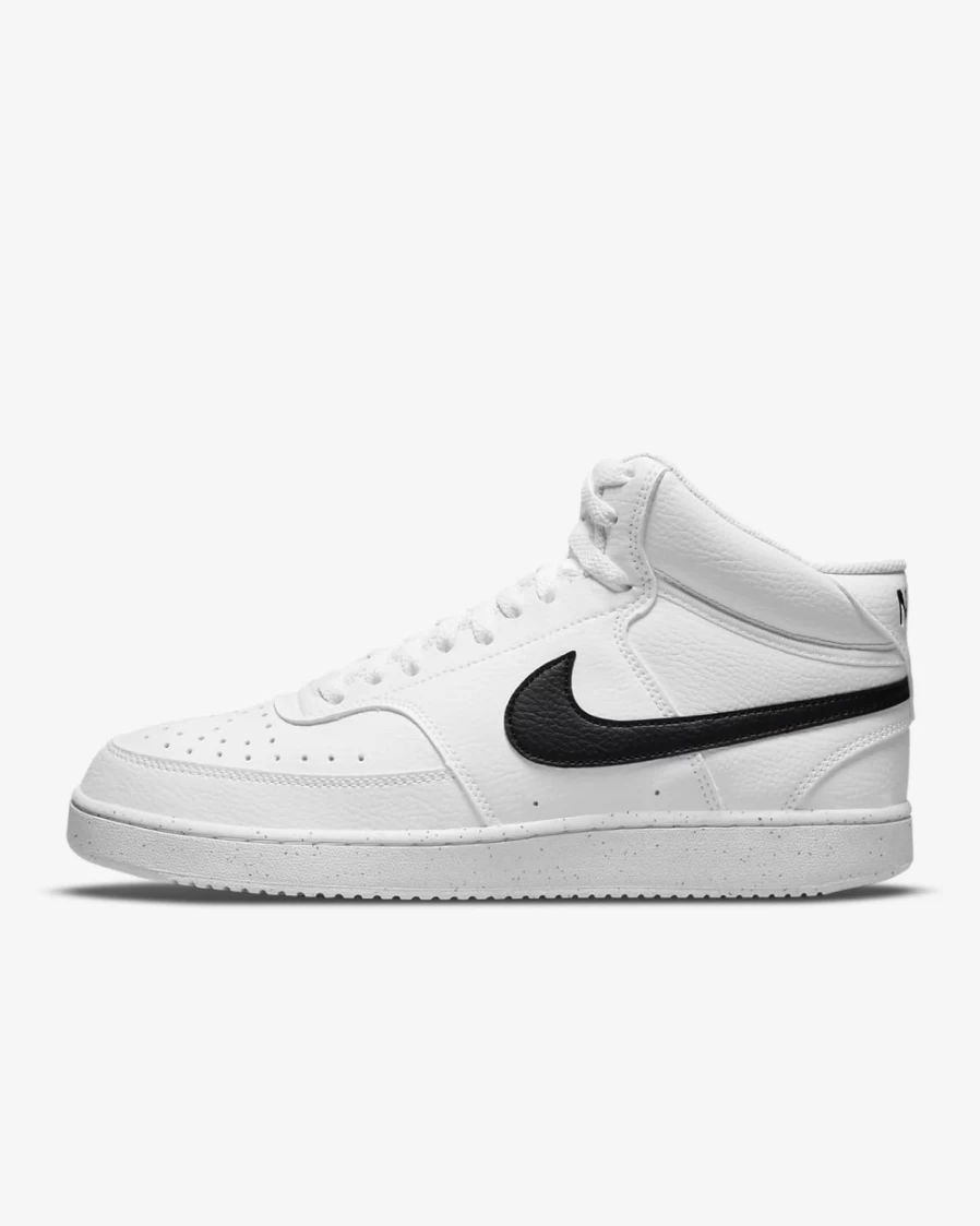 Nike Court Vision Mid Next Nature Men's Sneakers in White/Black - Classic Basketball Shoes for Men