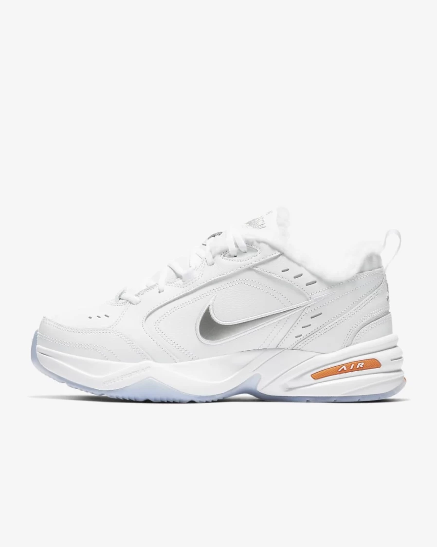 Nike Air Monarch IV Premium Men's Training Shoes - White/Total Orange/Metallic Silver