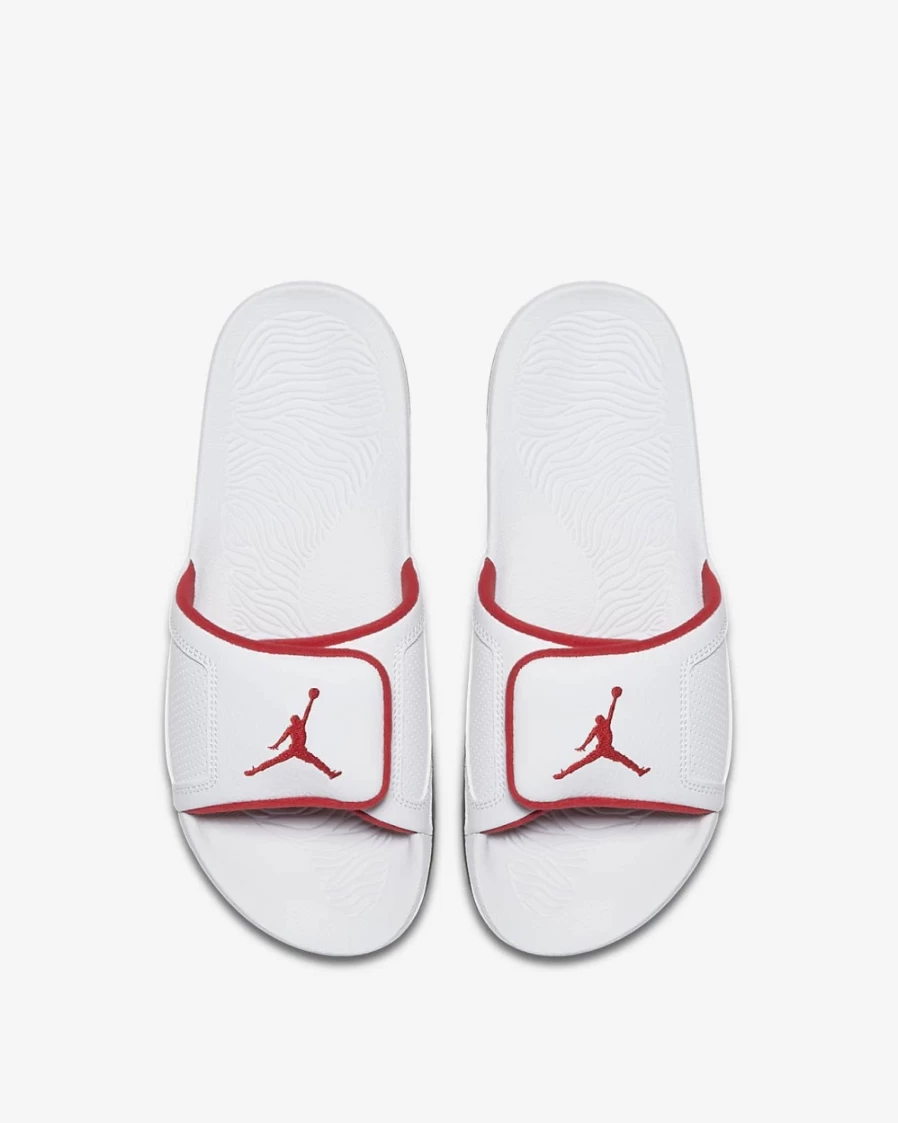 Nike Jordan Hydro III Men's Slides - White, Black, Cement Grey, University Red
