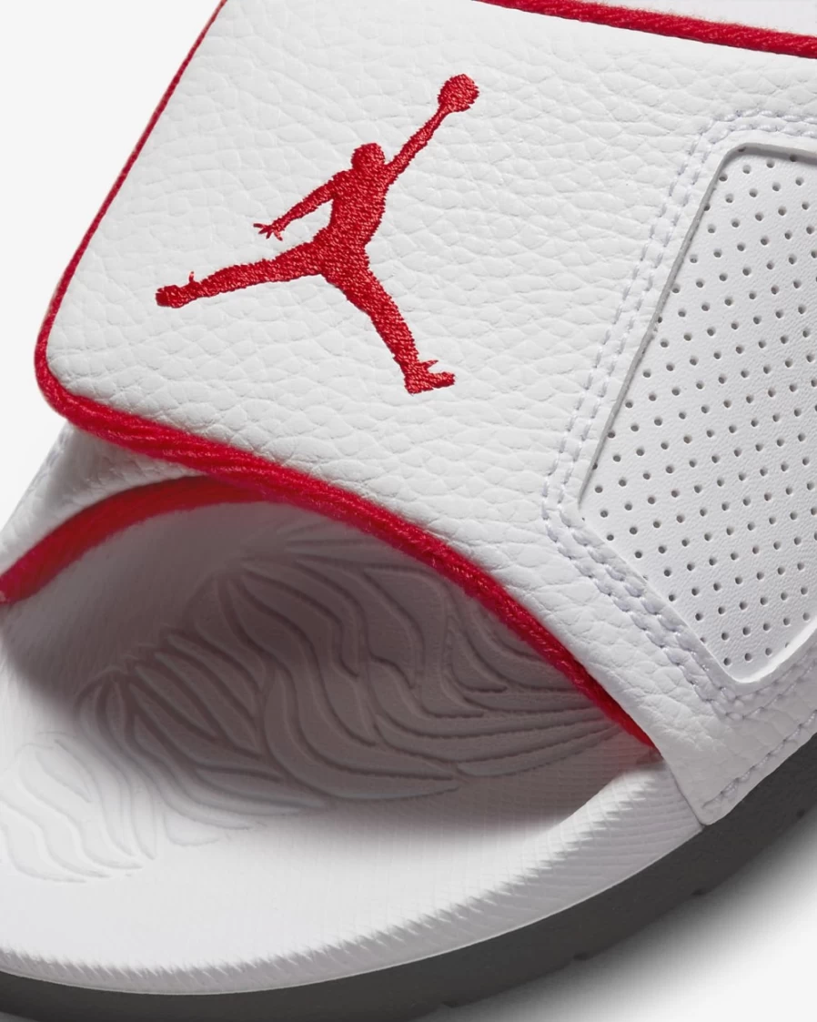 Nike Jordan Hydro III Men's Slides - White, Black, Cement Grey, University Red