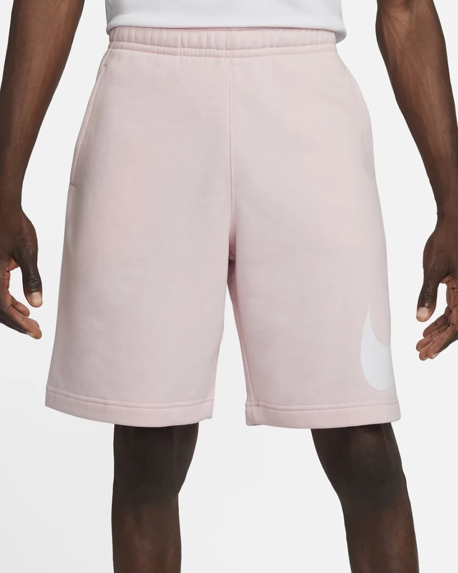 Nike Men's Sportswear Club Graphic Shorts - Pink Foam & White Color