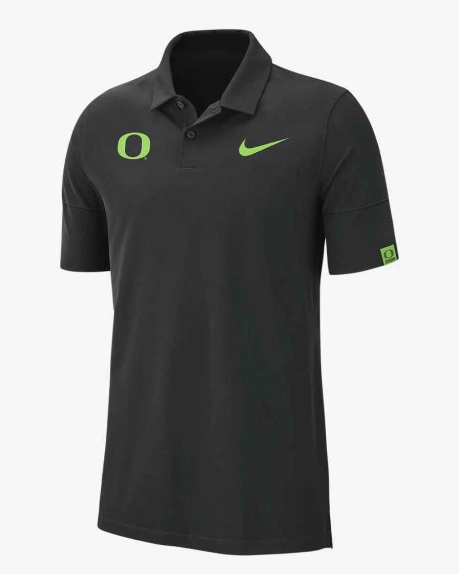 Nike Oregon Men's Polo Shirt - Black Action Green Performance Golf Top