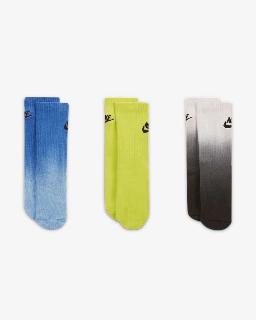 Nike Kids' 3-Pack White Crew Socks for Boys and Girls
