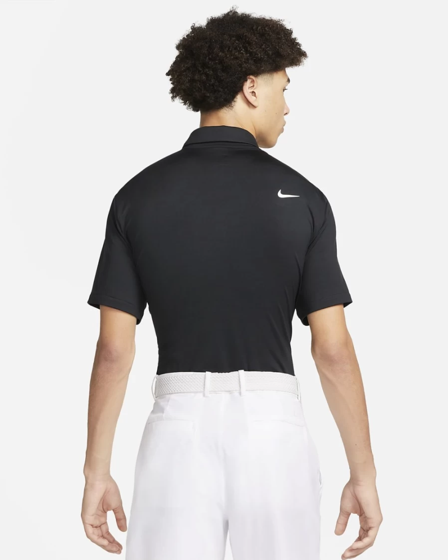 Nike Men's Dri-FIT Tour Solid Golf Polo Shirt - Black/White, Moisture-Wicking Performance Apparel