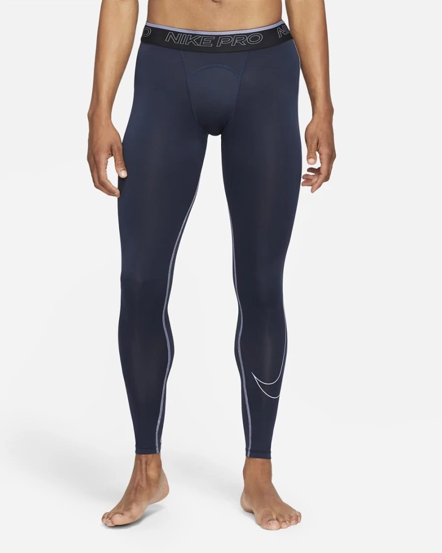 Nike Pro Dri-FIT Men's Training Tights - Obsidian/Iron Purple, Moisture-Wicking & Breathable