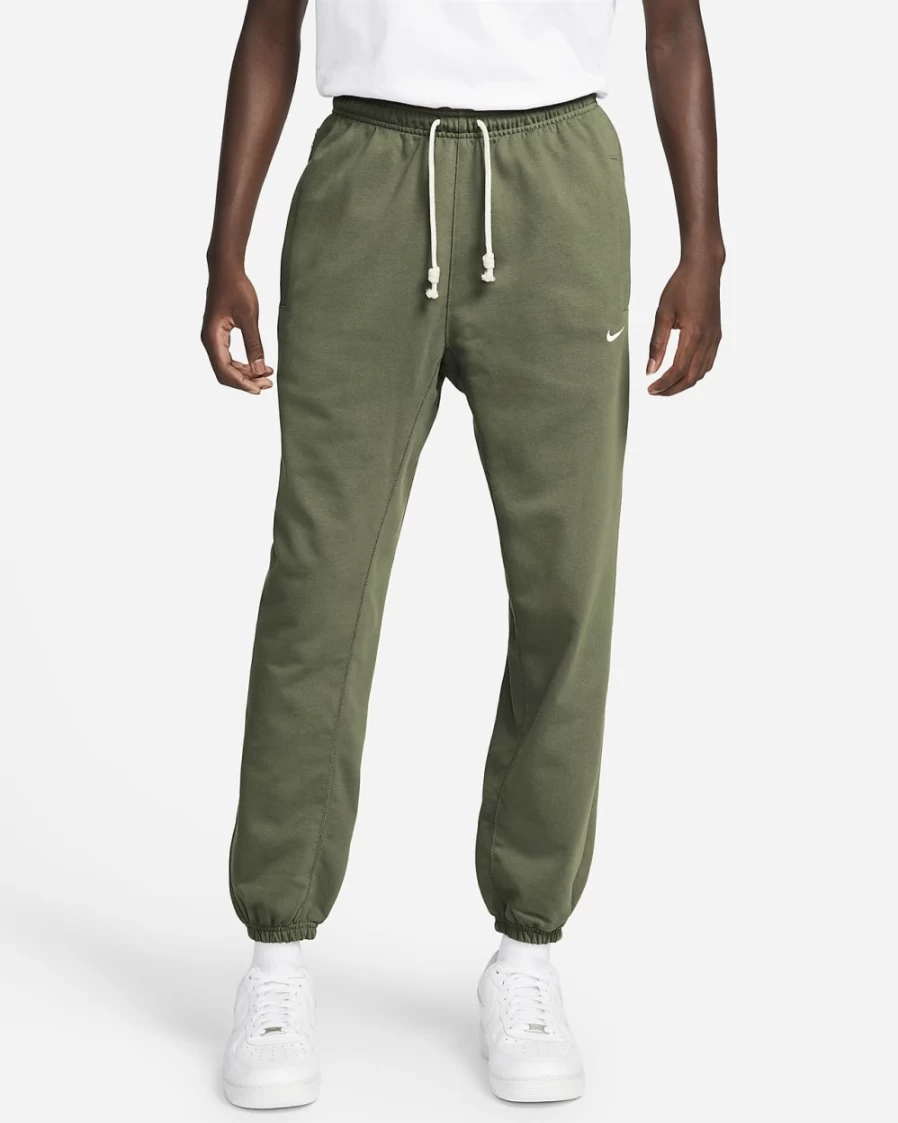 Nike Dri-FIT Standard Issue Men's Basketball Pants - Medium Olive/Pale Ivory - Breathable Training & Gym Trousers for Men