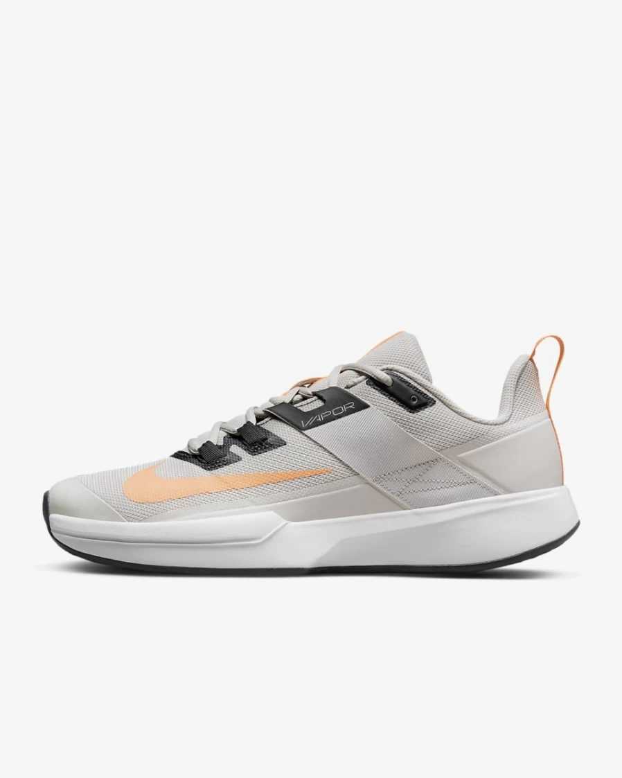 NikeCourt Vapor Lite Men's Tennis Shoes - Light Bone/Dark Smoke Grey/White/Peach Cream - Hard Court Training & Match Footwear