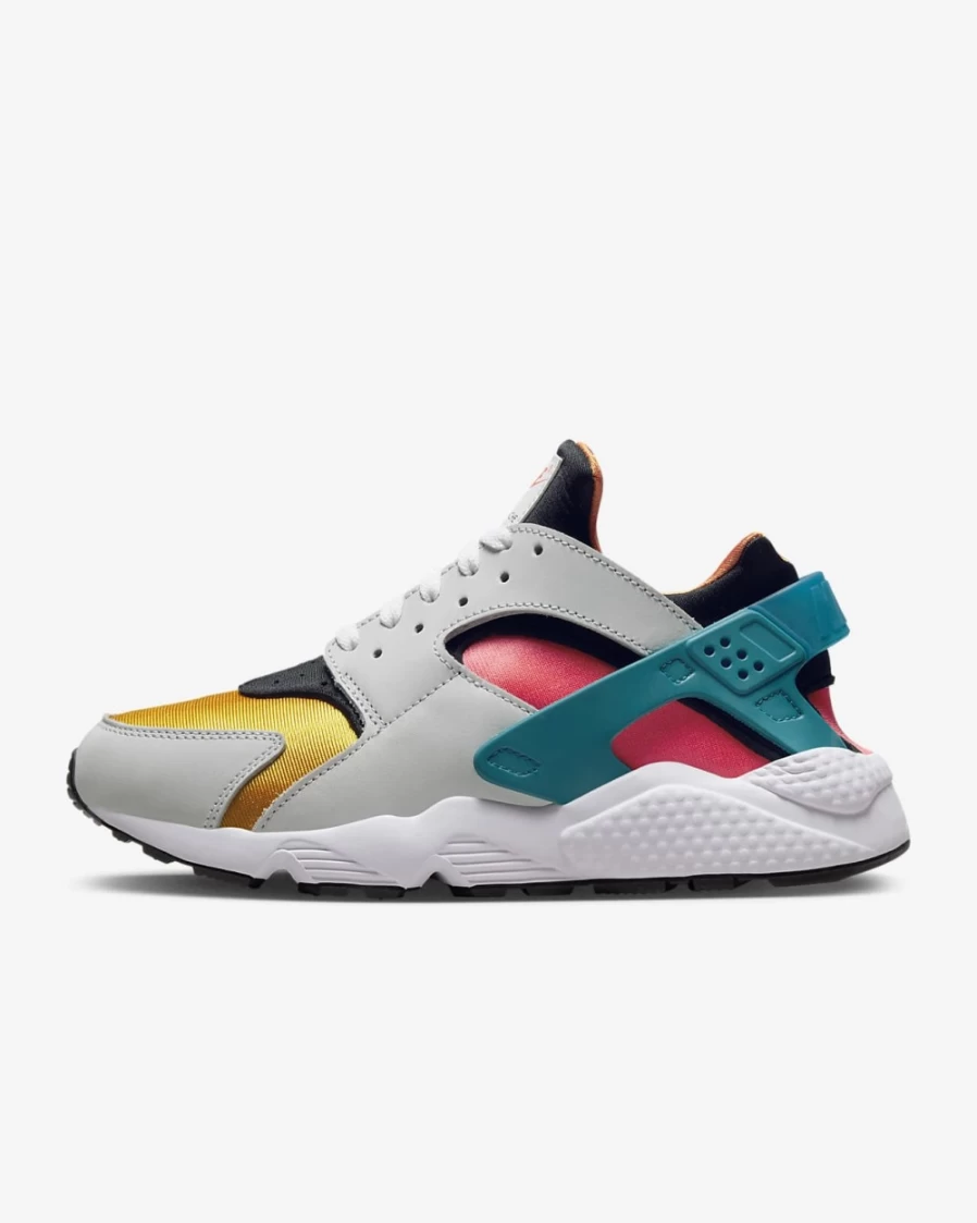 Nike Air Huarache Men's Shoes - Pure Platinum/Bright Spruce/Black/Bright Crimson Athletic Running Sneakers for Men
