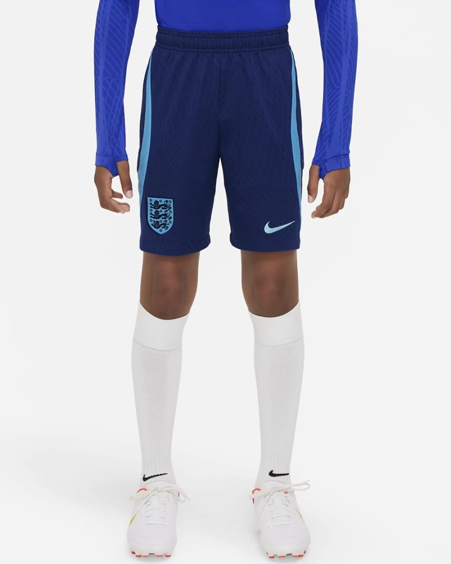 Nike Dri-FIT Knit Soccer Shorts for Kids - Blue Void/Blue Fury - Boys & Girls Football Shorts - England Strike Collection