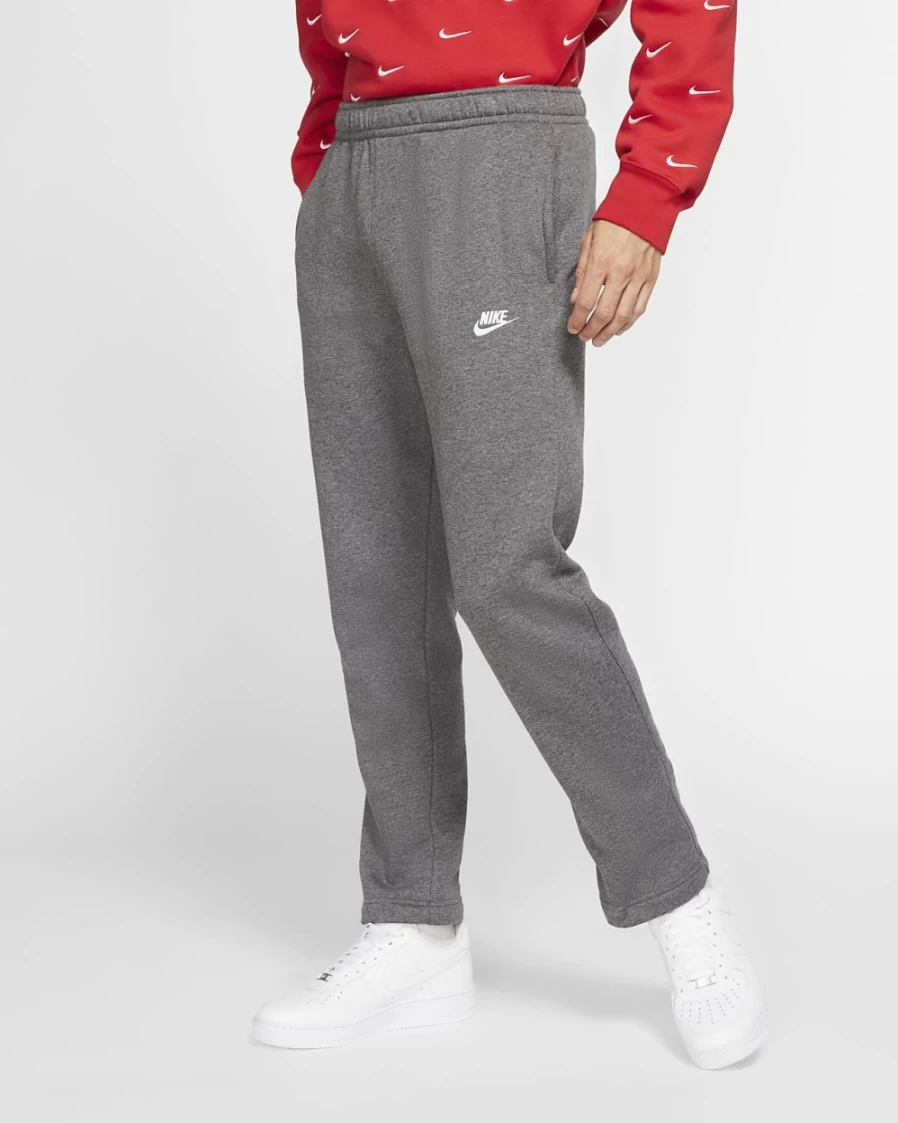 Nike Men's Club Fleece Sweatpants - Charcoal Heather/Anthracite/White | Comfortable Casual Sportswear Pants