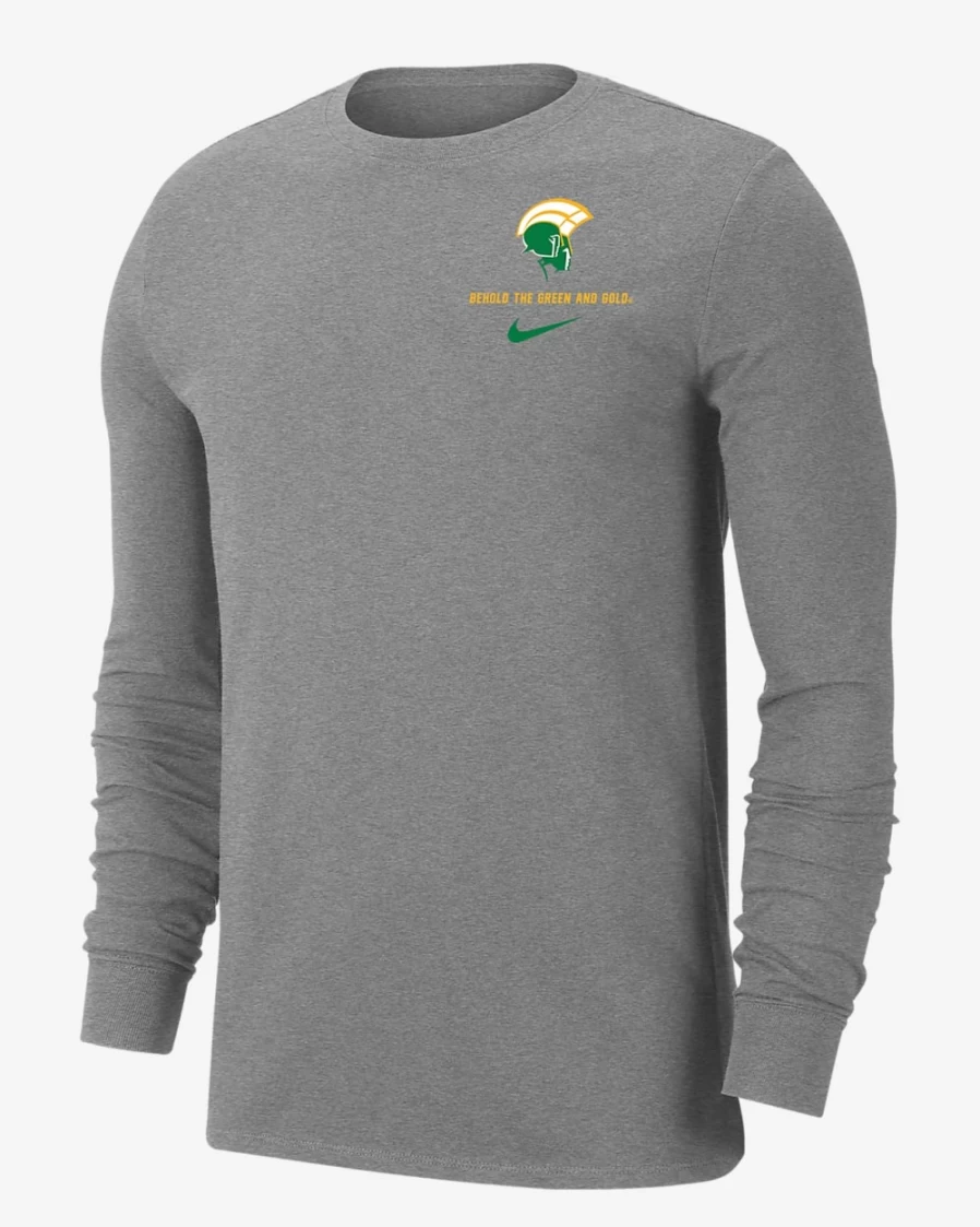Nike Men's Dark Grey Heather Dri-FIT Long-Sleeve T-Shirt - Norfolk State Spartans College Apparel