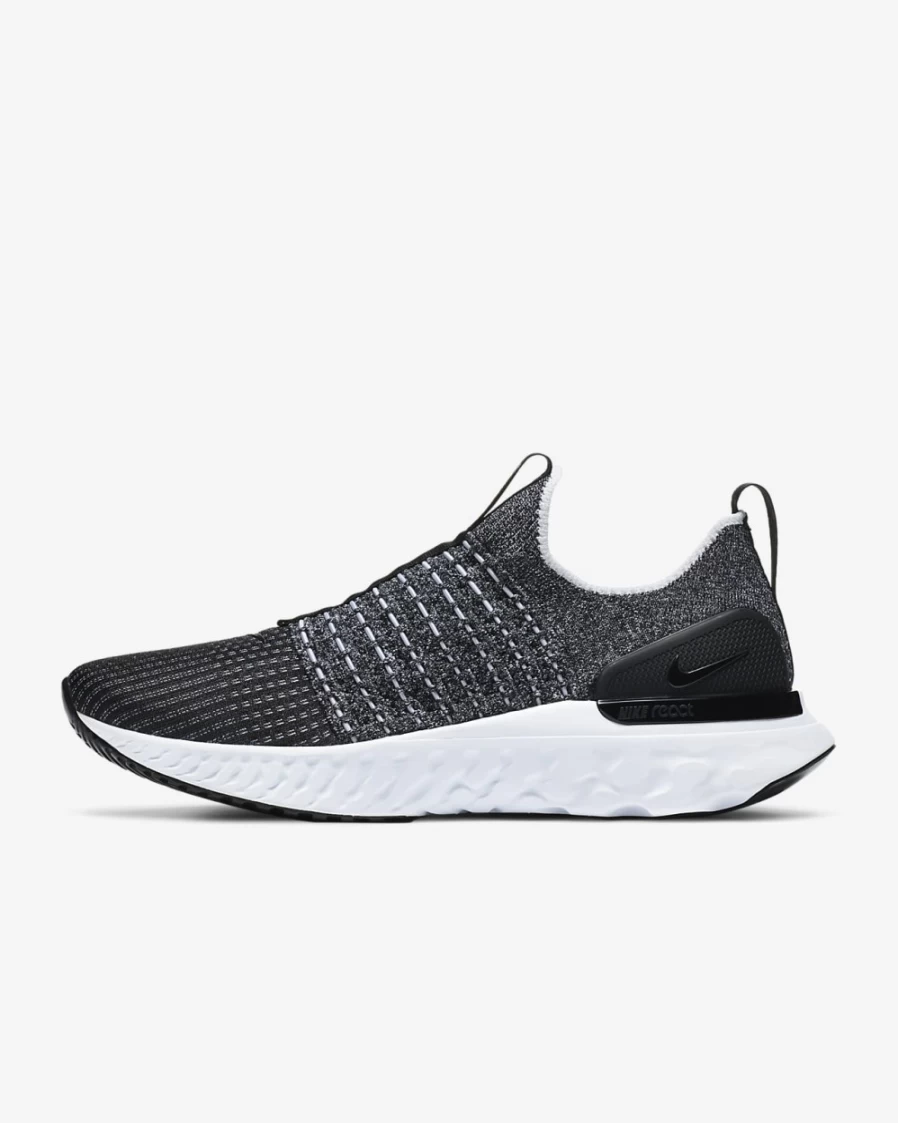 Nike React Phantom Run Flyknit 2 Men's Road Running Shoes - Black/White