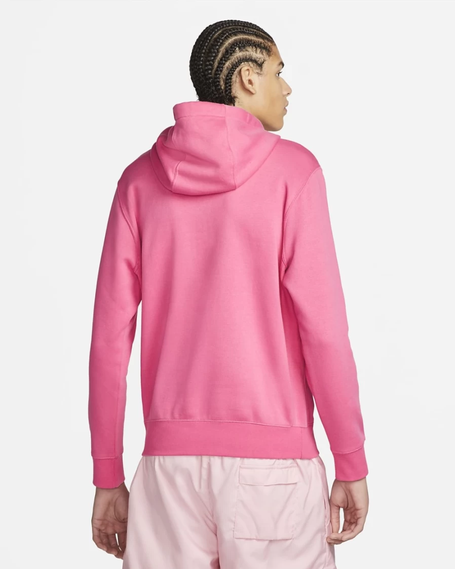 Nike Club Fleece Men's Pullover Hoodie - Pinksicle/White Graphic Sweatshirt