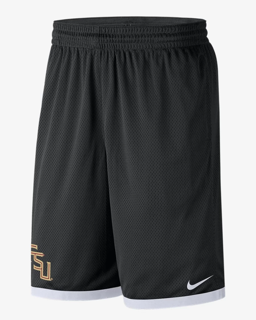 Nike Men's Florida State Seminoles Black/White Mesh Athletic Shorts
