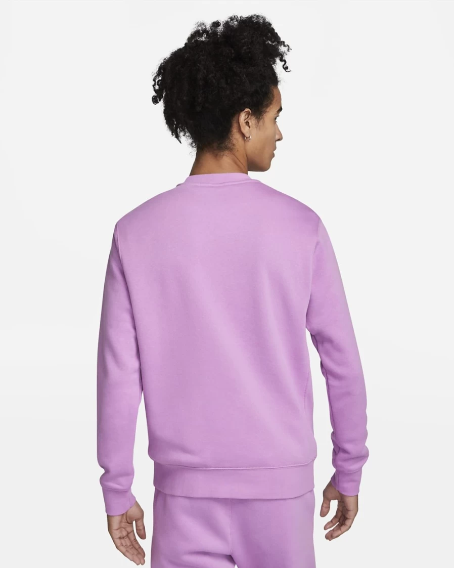 Nike Sportswear Club Fleece Crew for Men - Violet Shock/White Pullover Sweatshirt