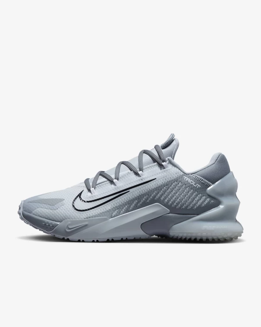 Nike Force Zoom Trout 8 Turf Baseball Shoes for Men - Cool Grey/Wolf Grey/Pure Platinum/Black