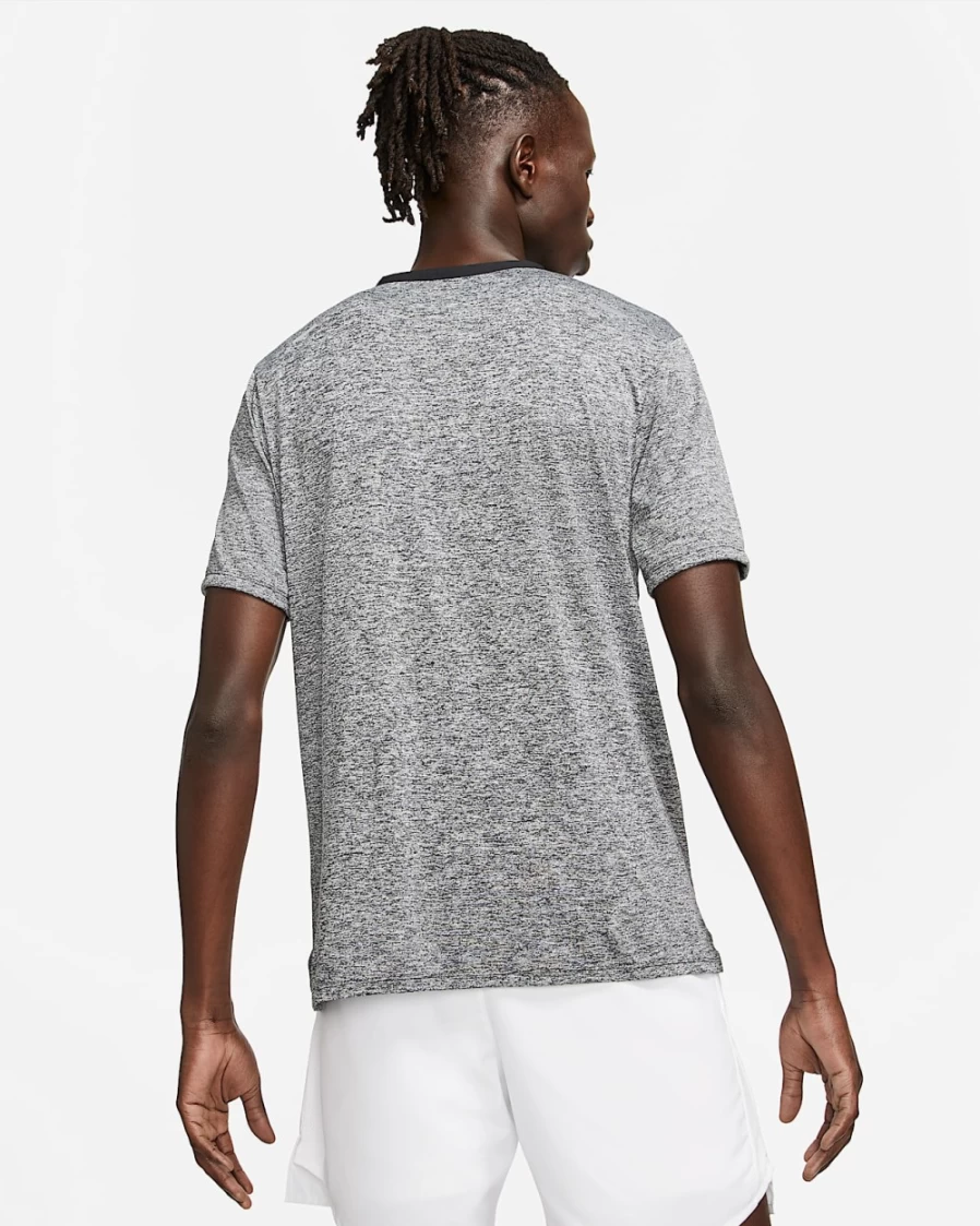 Nike Dri-FIT Rise 365 Men's Running Shirt - Black/Heather - Moisture-Wicking Short-Sleeve Top