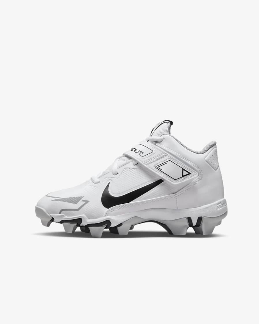 Nike Force Trout 8 Keystone Big Kids' Baseball Cleats for Boys & Girls - White/Wolf Grey/Pure Platinum/Black