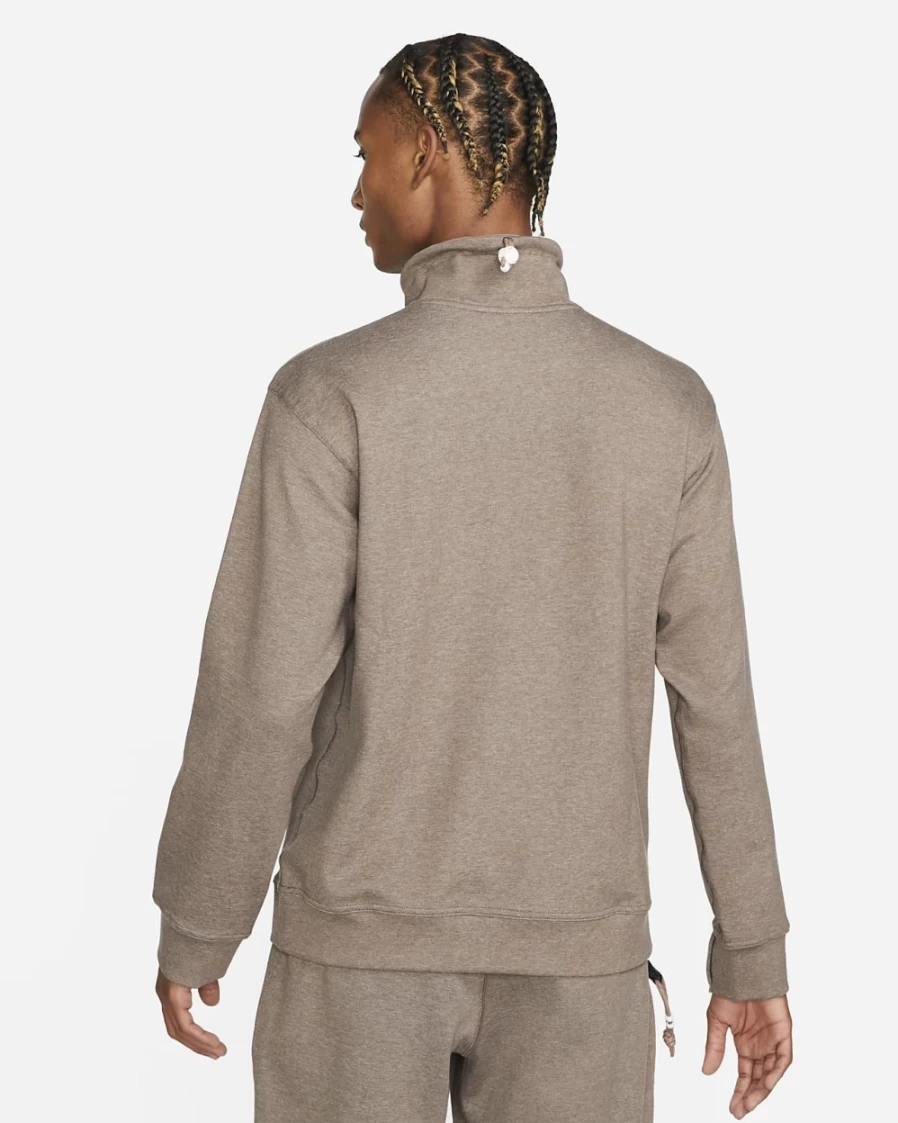 Nike Dri-FIT Yoga Restore Men's 1/4-Zip Top - Ironstone/Pure - Moisture-Wicking Workout Shirt