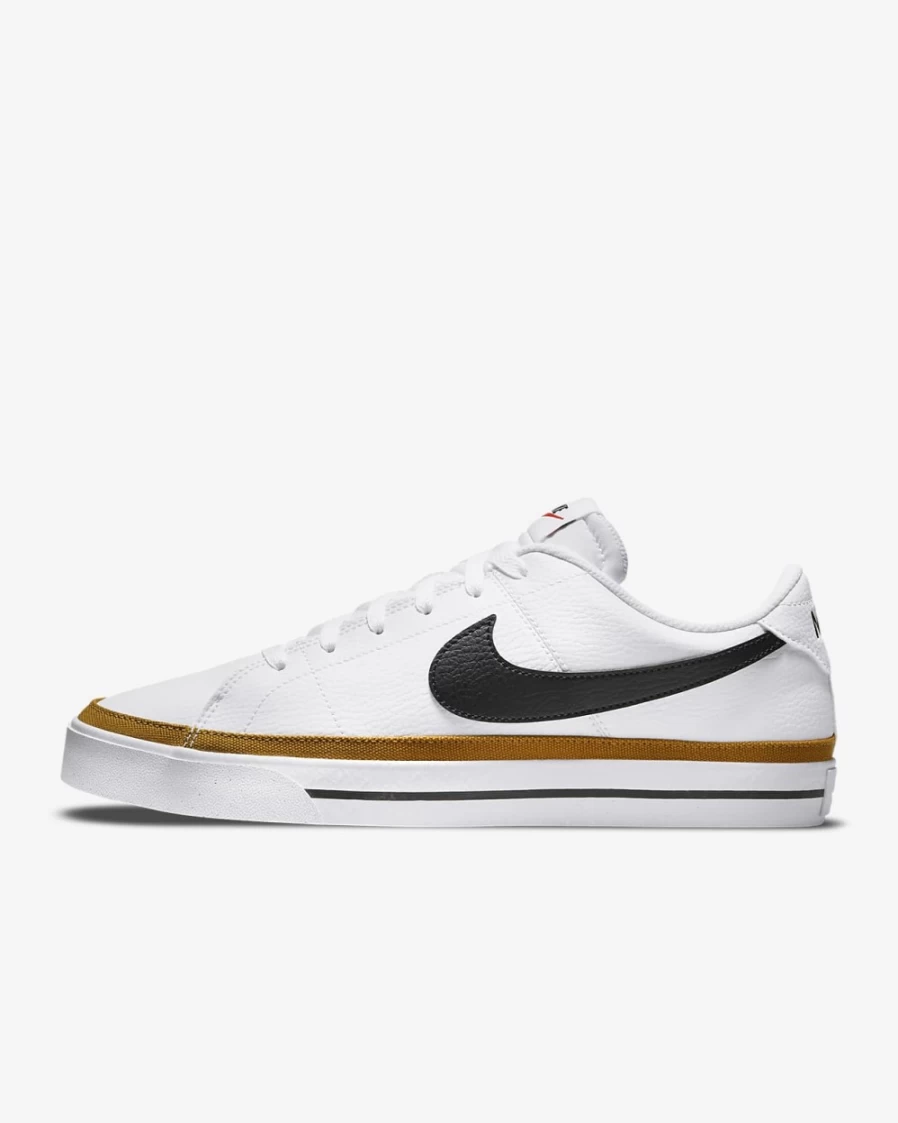 Nike Court Legacy Men's Sneakers in White, Desert Ochre & Black - Casual Athletic Shoes for Men