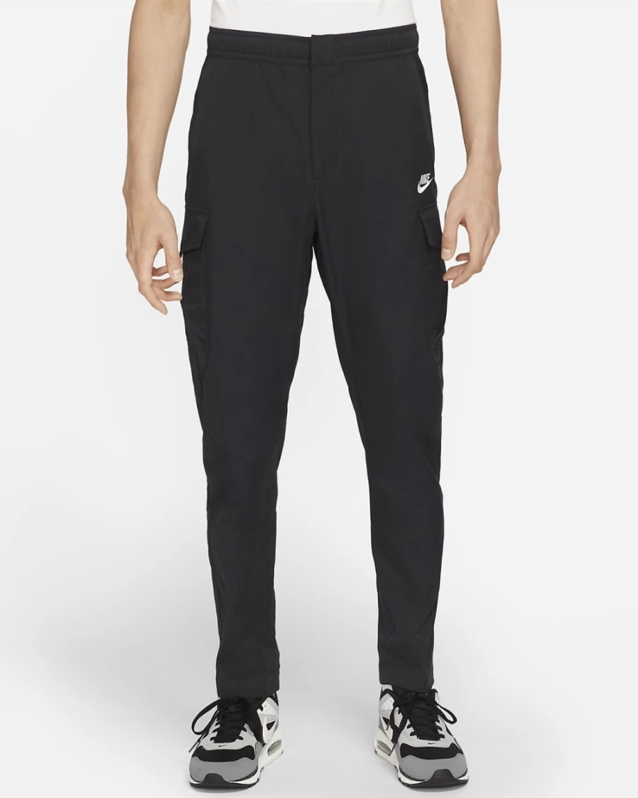 Nike Men's Black/White Utility Cargo Pants - Sportswear Unlined Comfort Fit