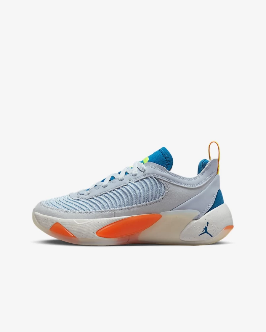 Nike Luka 1 "Next Nature" Basketball Shoes for Boys & Girls - Football Grey/Dark Marina Blue/Sail/Volt