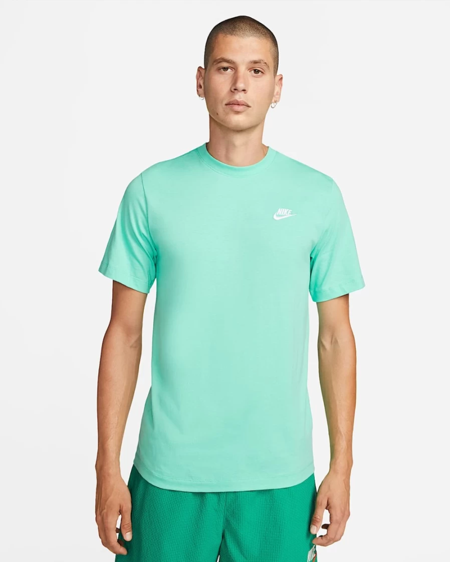 Nike Club Men's Light Menta T-Shirt | Sportswear Essential Cotton Tee