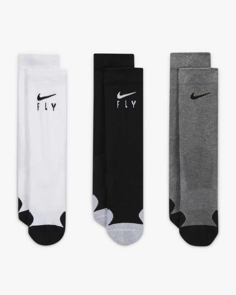 Nike Kids' Multi-Color Crew Socks 3-Pack for Boys and Girls - Elite Comfort & Durability