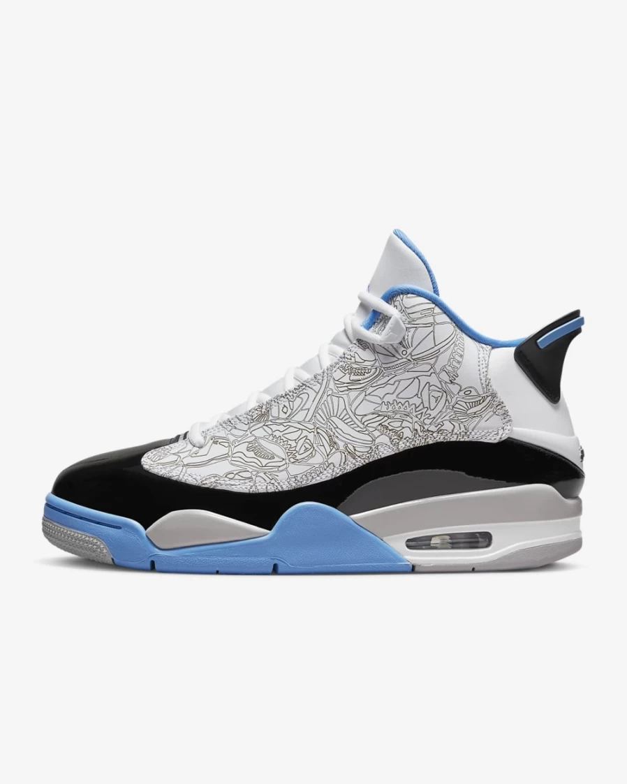 Nike Air Jordan Dub Zero Men's Sneakers in White/Black/Neutral Grey/University Blue