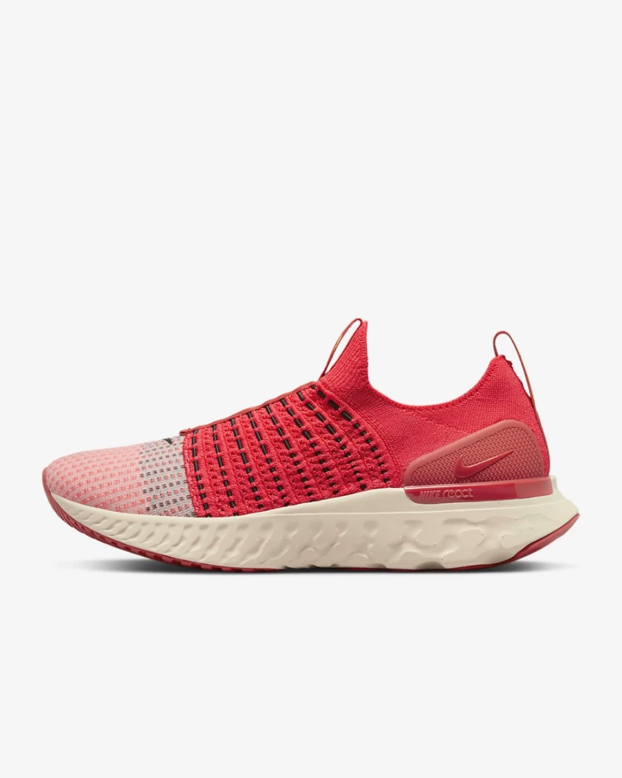Nike React Phantom Run Flyknit 2 Men's Road Running Shoes - Siren Red/Pearl White/Red Clay/Black