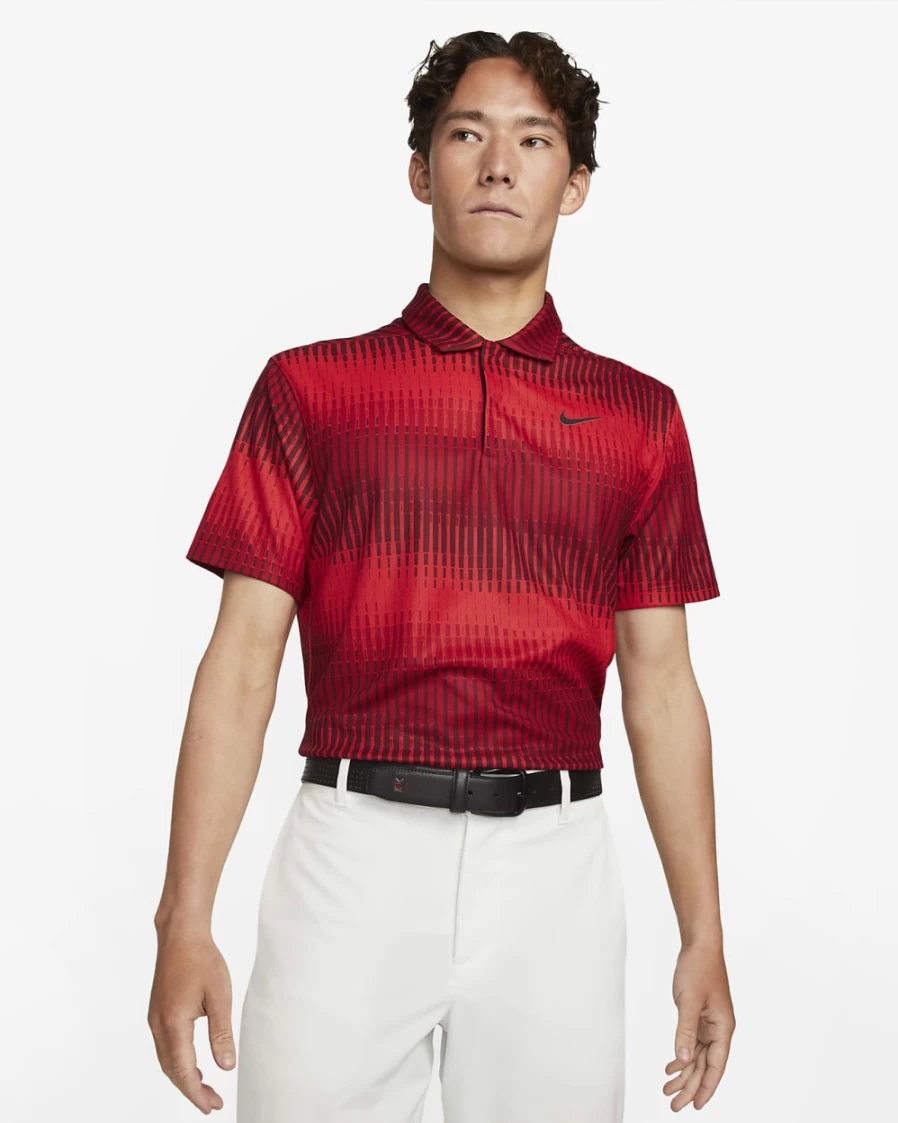 Nike Dri-FIT ADV Tiger Woods Men's Golf Polo Shirt - University Red/Black/Black