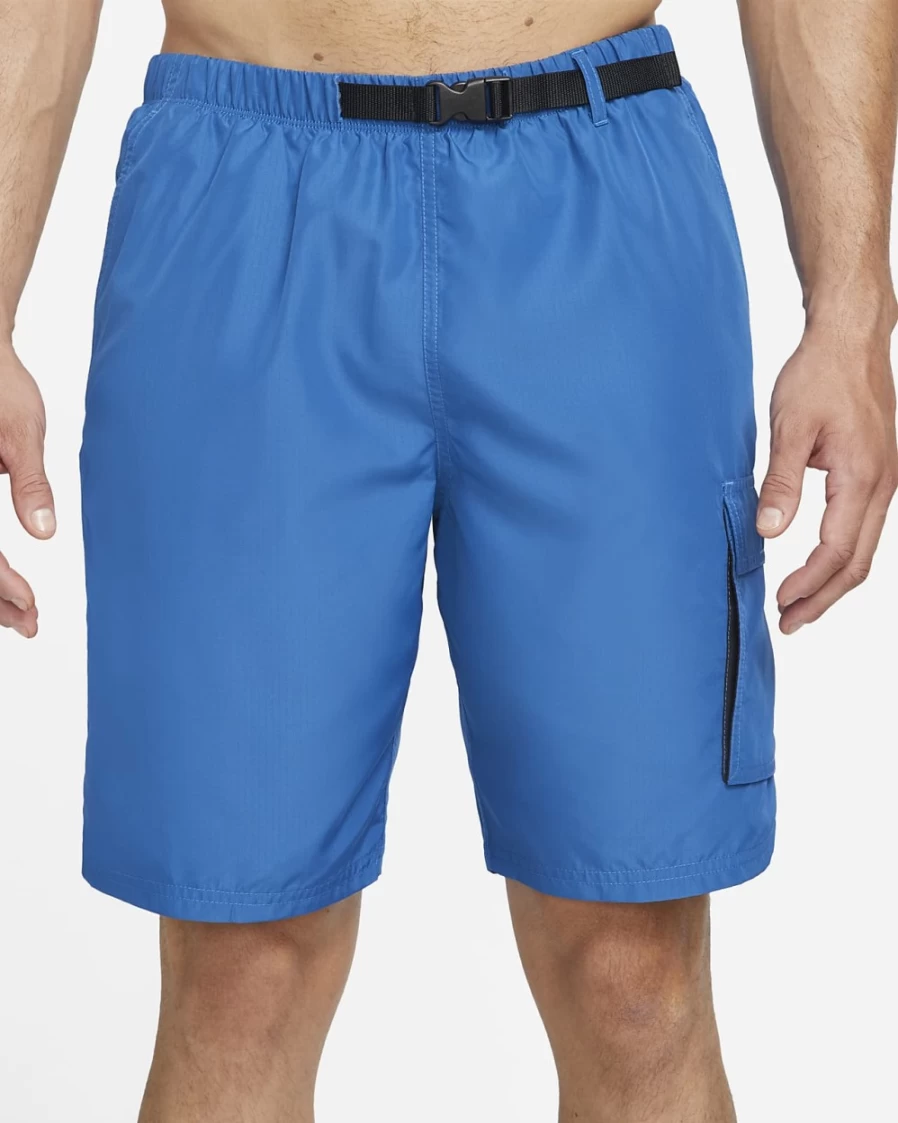 Nike Men's Dark Marina Blue 9" Quick-Dry Packable Swim Trunks for Swimming & Beach
