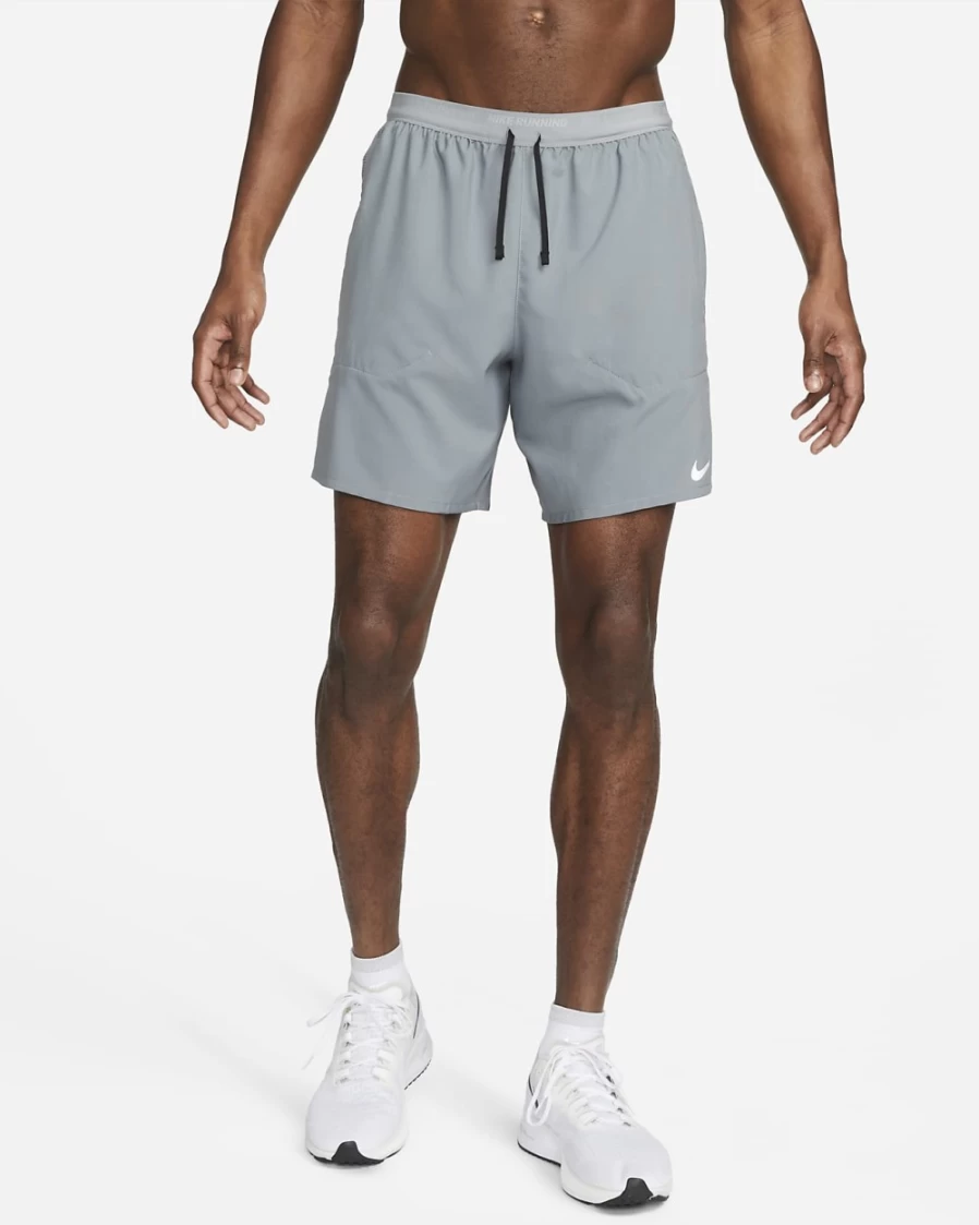 Nike Dri-FIT Stride Men's 7" 2-in-1 Running Shorts in Smoke Grey/Dark Smoke Grey/Black