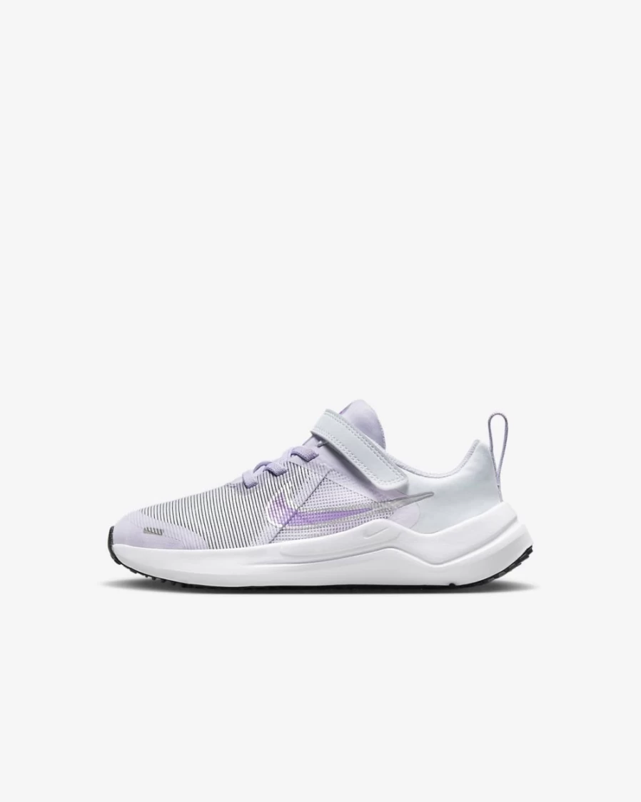 Nike Downshifter 12 Kids' Running Shoes - Violet Frost/Pure Platinum/Vivid Purple/Metallic Silver - For Boys & Girls