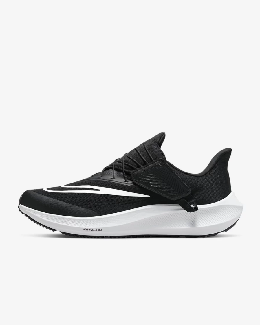 Nike Pegasus FlyEase Men's Road Running Shoes - Black/Dark Smoke Grey/White | Easy On/Off Design
