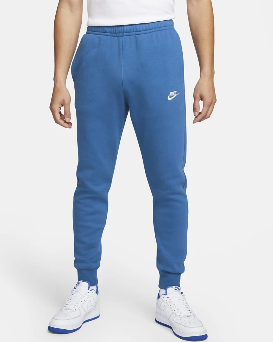 Nike Men's Club Fleece Joggers Pants - Dark Marina Blue/White Comfortable Sweatpants