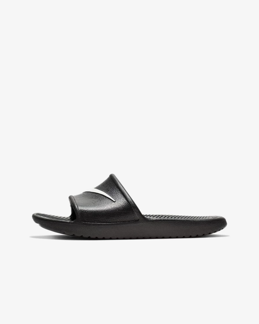Nike Kawa Shower Slides for Kids - Boys & Girls Comfortable Sandals in Black/White