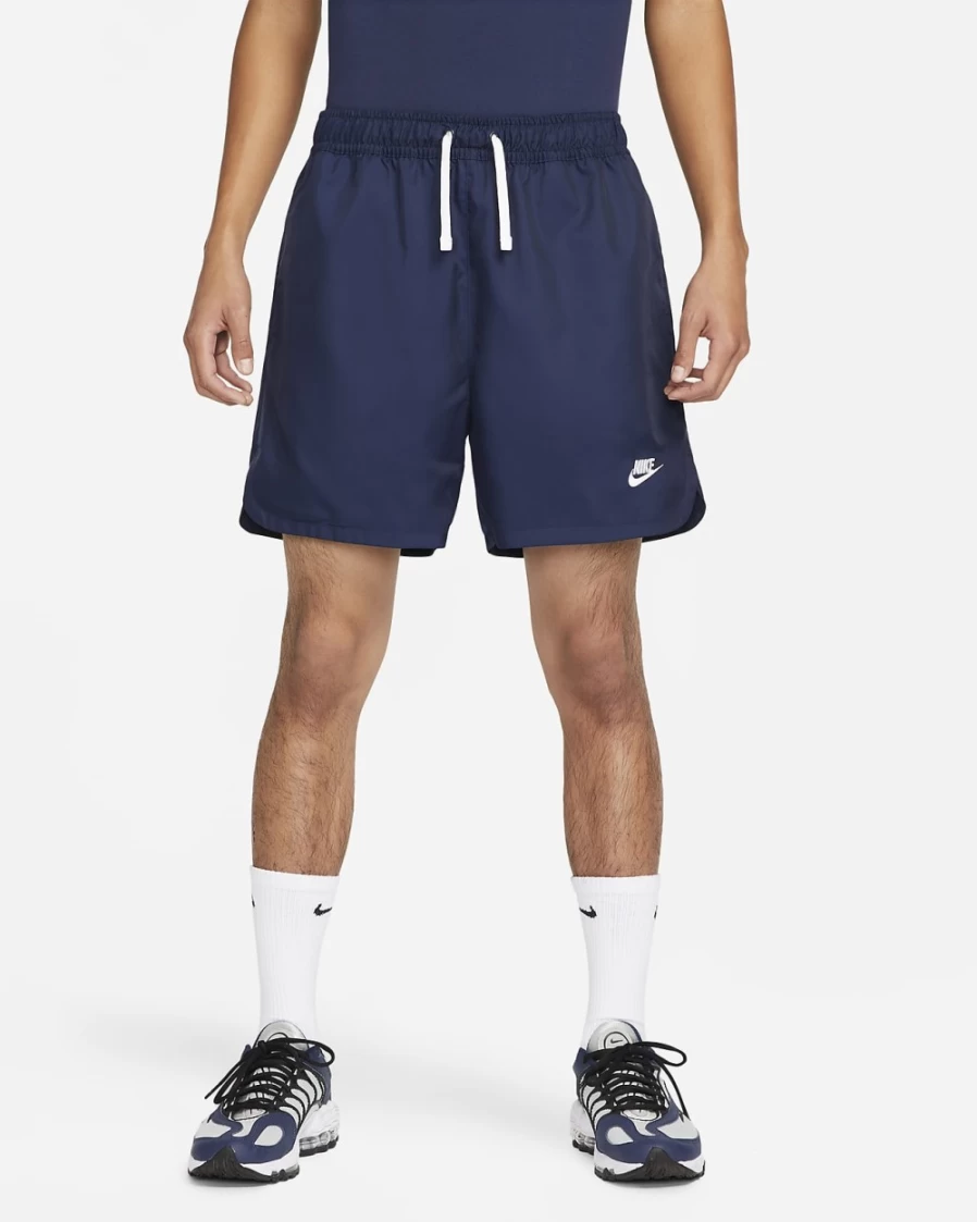 Nike Men's Sport Essentials Woven Lined Flow Shorts in Midnight Navy/White - Lightweight Athletic Running Shorts