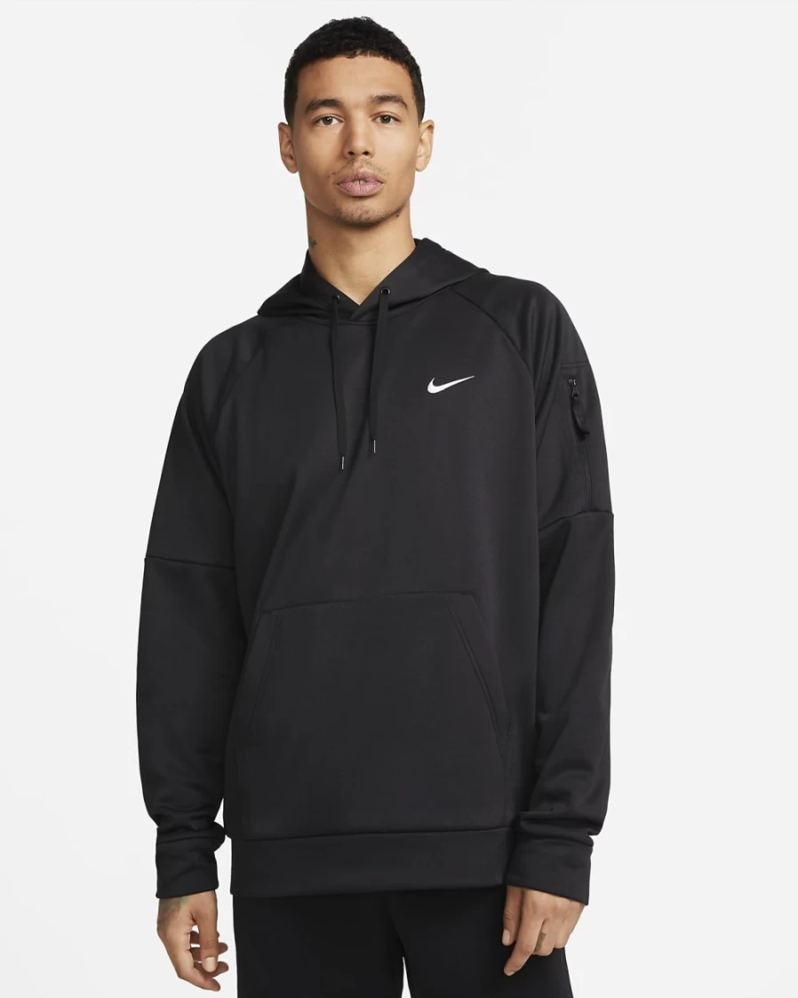 Nike Therma-FIT Men's Black Pullover Hoodie for Fitness & Training