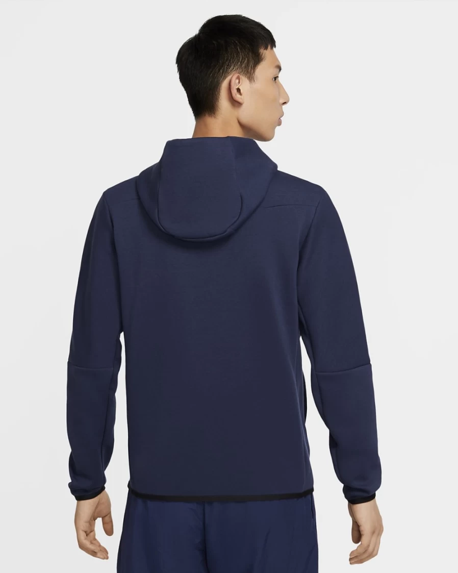 Nike Men's Tech Fleece Full-Zip Hoodie - Midnight Navy/Black | Lightweight & Warm Sportswear