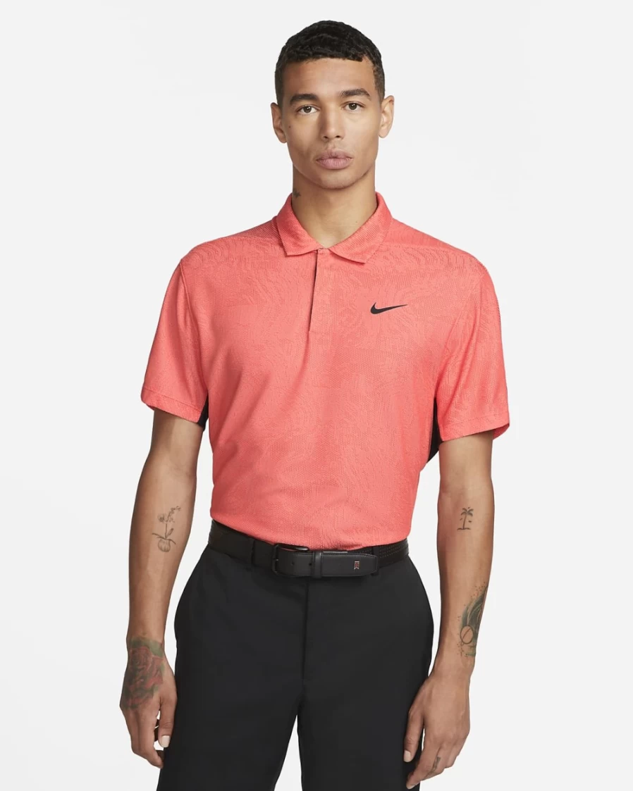 Nike Dri-FIT ADV Tiger Woods Men's Golf Polo - Pink Gaze/Magic Ember/Black