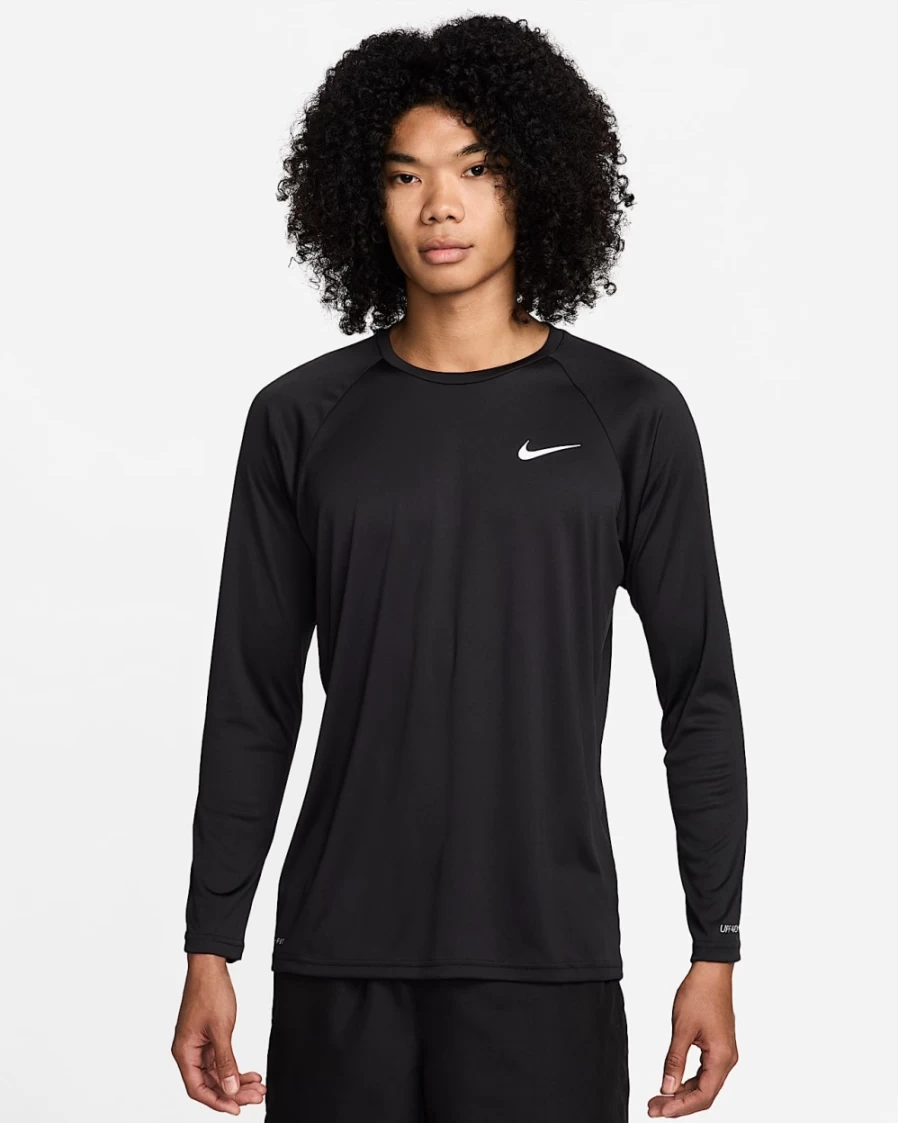 Nike Men's Hydroguard Long-Sleeve Swim Shirt - Black