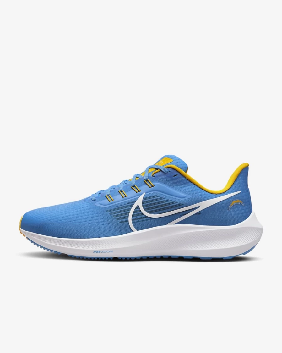 Nike Pegasus 39 Men's Road Running Shoes - Italy Blue/University Gold/White (Los Angeles Chargers NFL Edition)