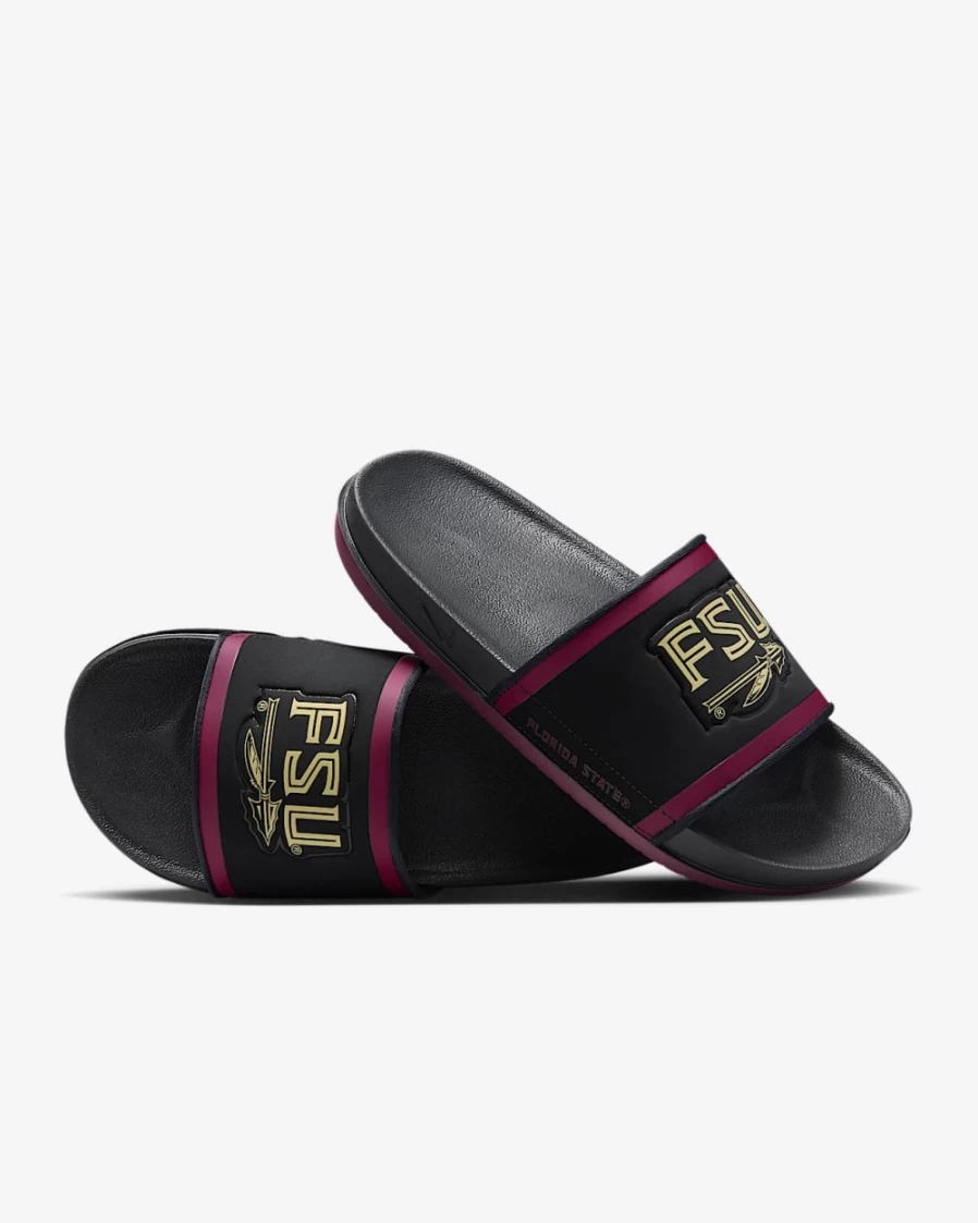 Nike Offcourt Slide for Men - Black/Team Maroon/Team Gold Colorway (Florida State)