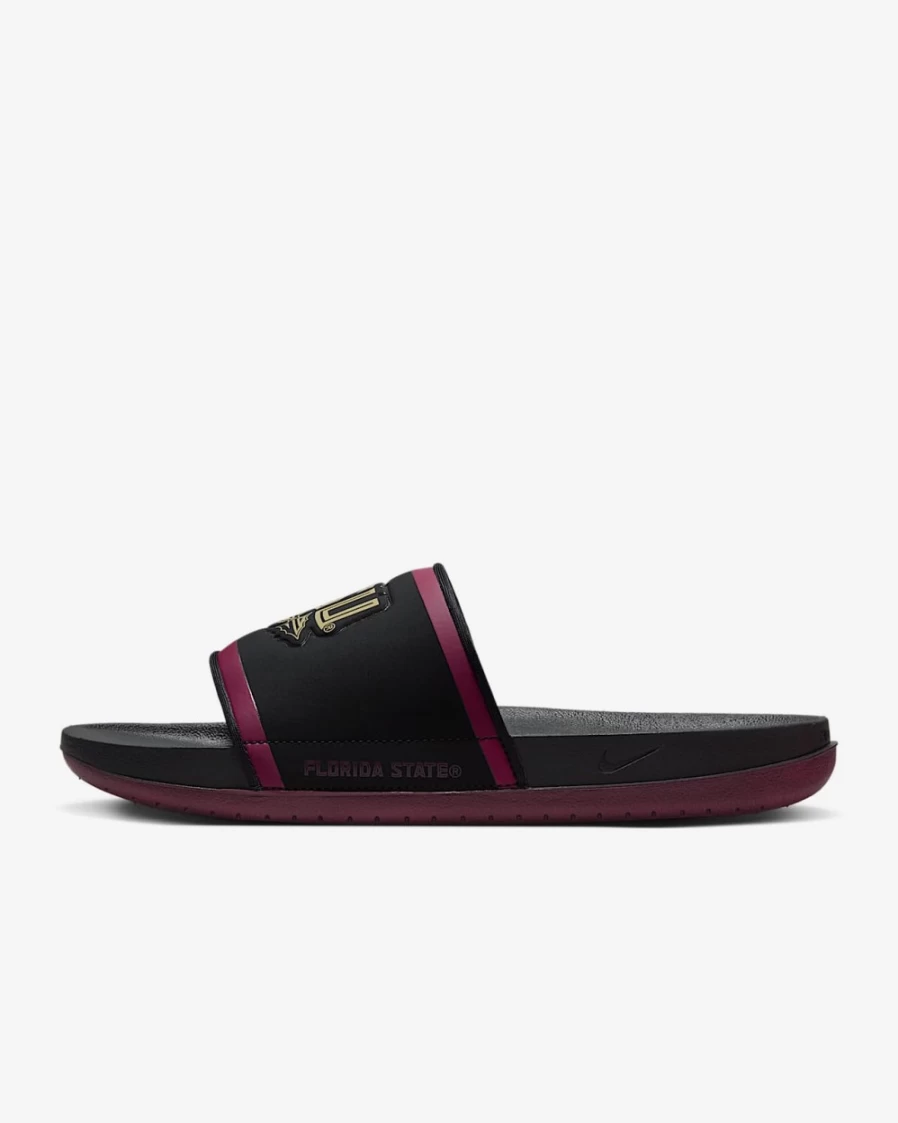 Nike Offcourt Slide for Men - Black/Team Maroon/Team Gold Colorway (Florida State)