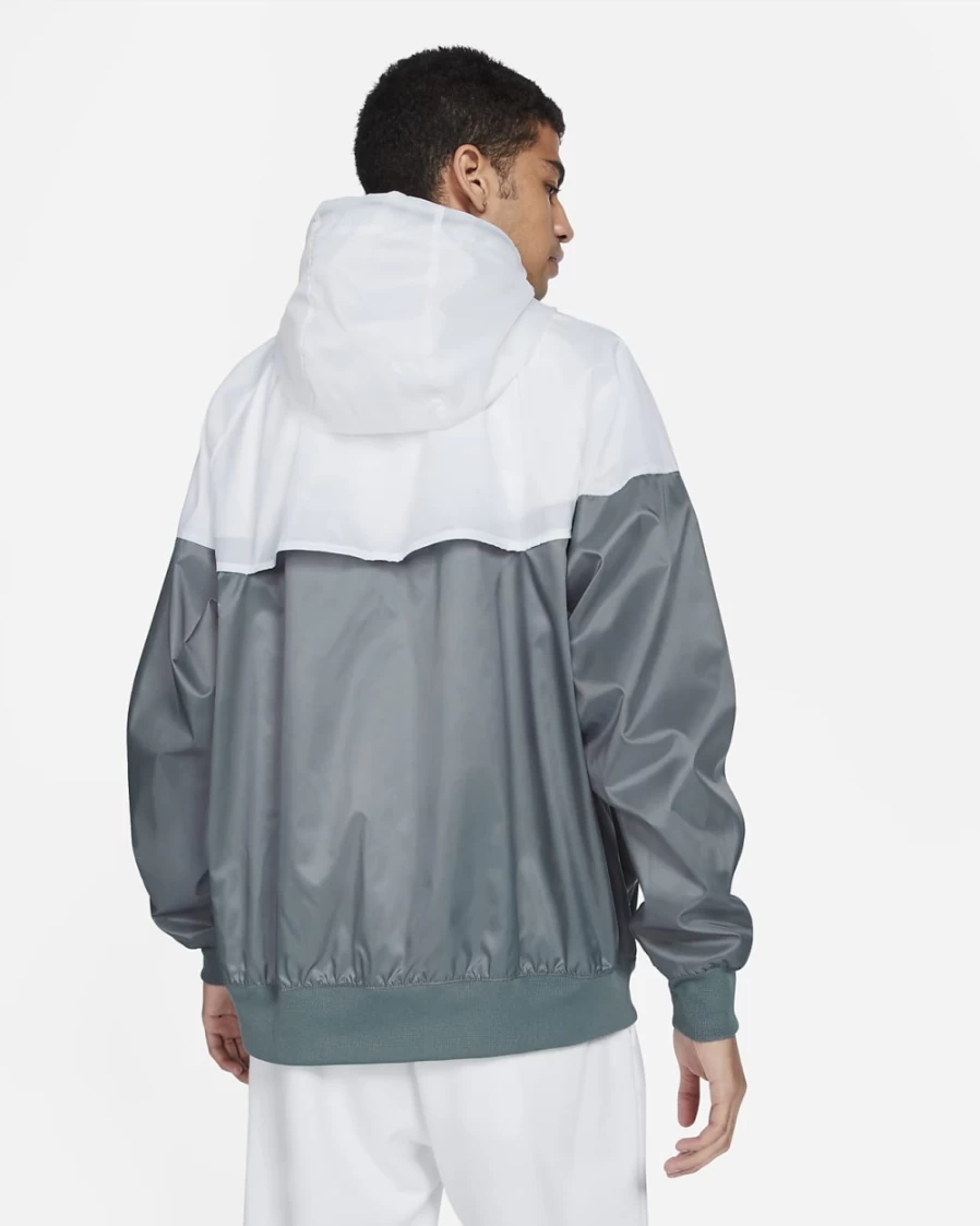 Nike Men's Sportswear Windrunner Hooded Jacket - Smoke Grey, White, Black