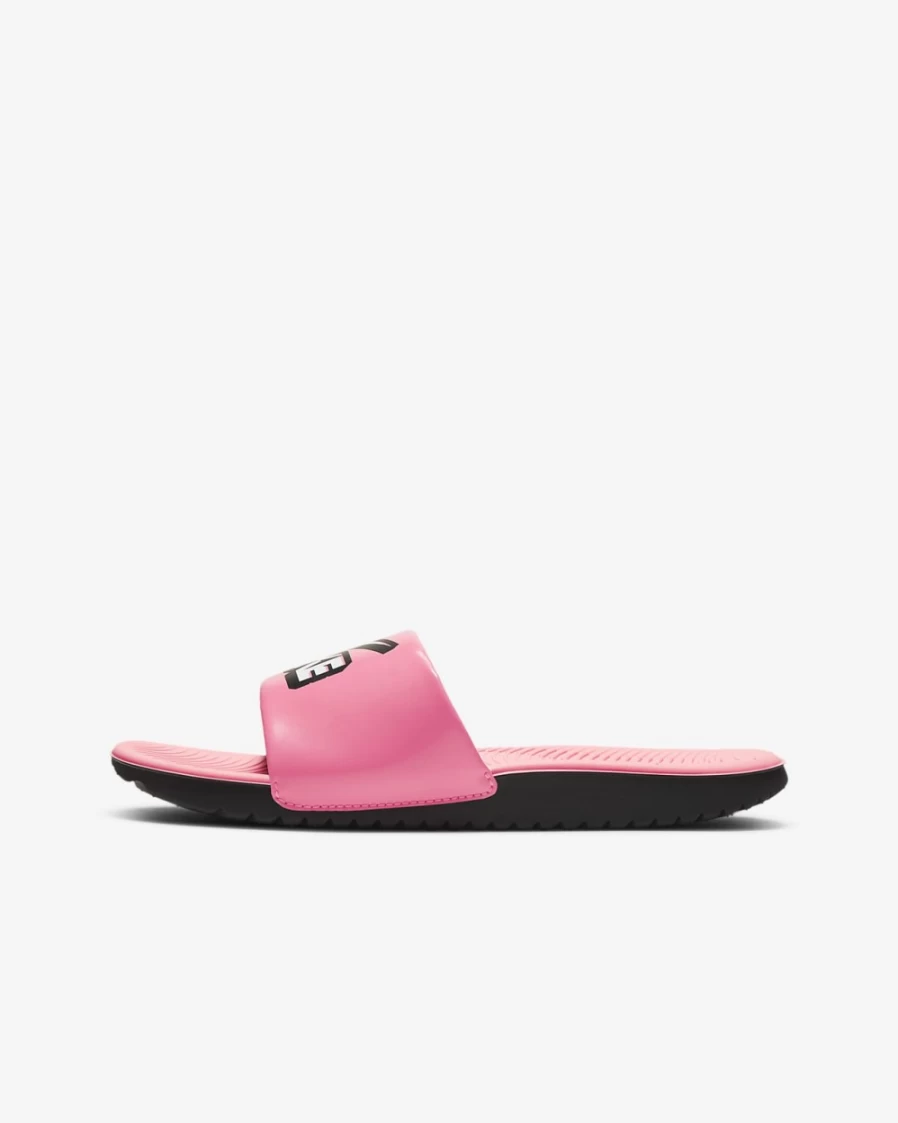 Nike Kawa Slides for Kids - Boys & Girls Comfortable Sandals in Sunset Pulse/Black/White