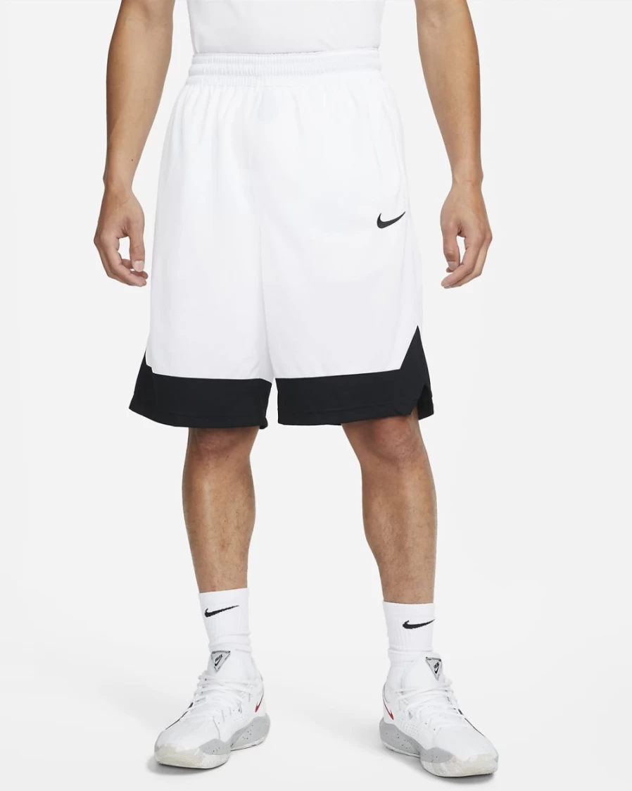 Nike Dri-FIT Icon Men's Basketball Shorts - White/Black - Moisture-Wicking Athletic Shorts for Men