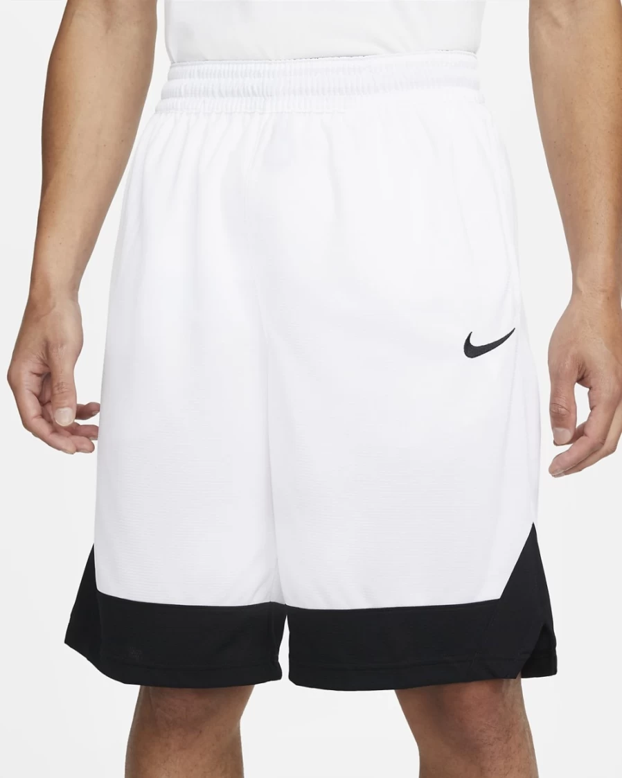 Nike Dri-FIT Icon Men's Basketball Shorts - White/Black - Moisture-Wicking Athletic Shorts for Men